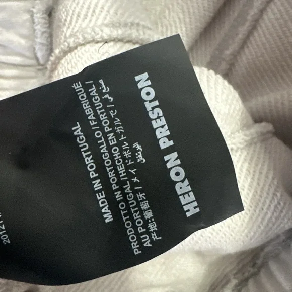 Heron Preston HSHNYC Organic Cotton Shorts Large Drawstring Beige Performance - Picture 12 of 16